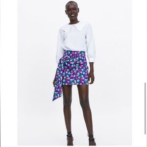 Zara floral draped bow mini skirt, medium